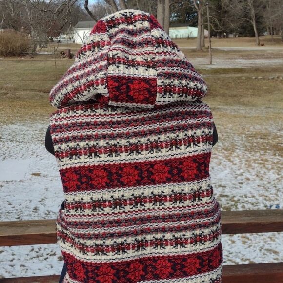 Oddi Blue Hooded Puffer Vest with Knit Back and Hood Size Small - Picture 5 of 14